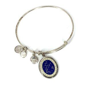 Alex and Ani Leo Zodiac Sign Charm Bracelet Silver Finish Expands 2"- 3.5”